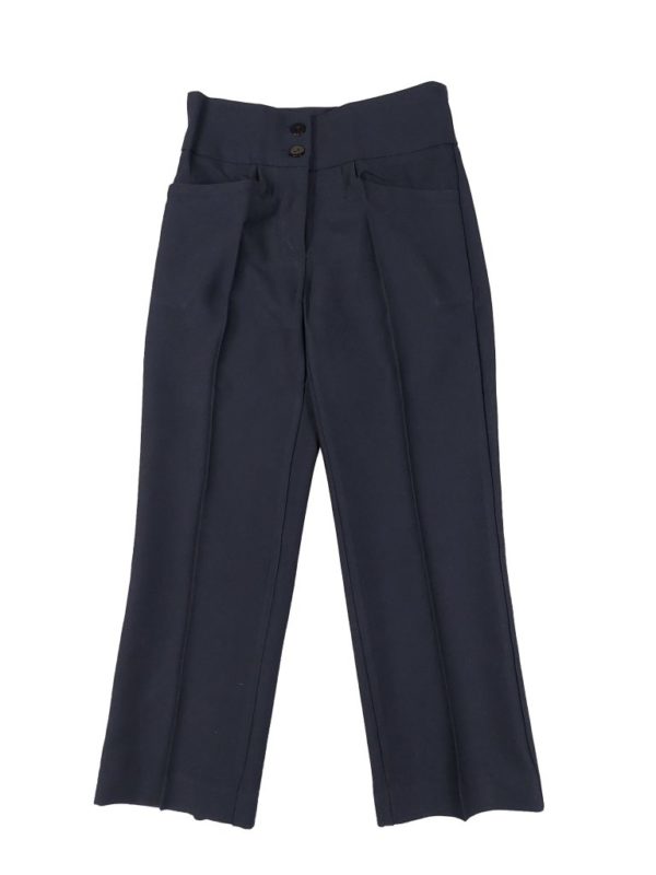 Girls Navy Gaberdine Pants Front
