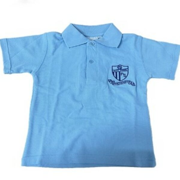 Sky Blue Short Sleeve Polo with Logo